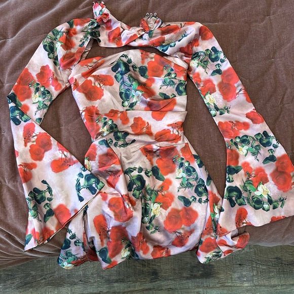 House of CB Toira dress red roses mini - Picture 5 of 7